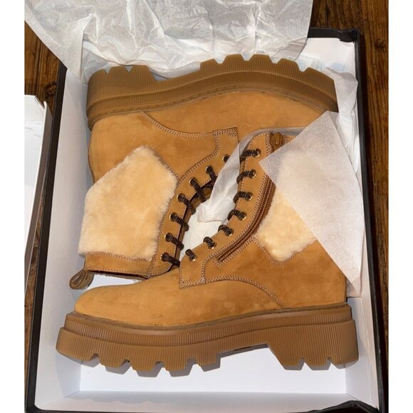 Voile Blanche Cleofe Shearling Leather Booties beige for women Size 37 EU New - Picture 5 of 8